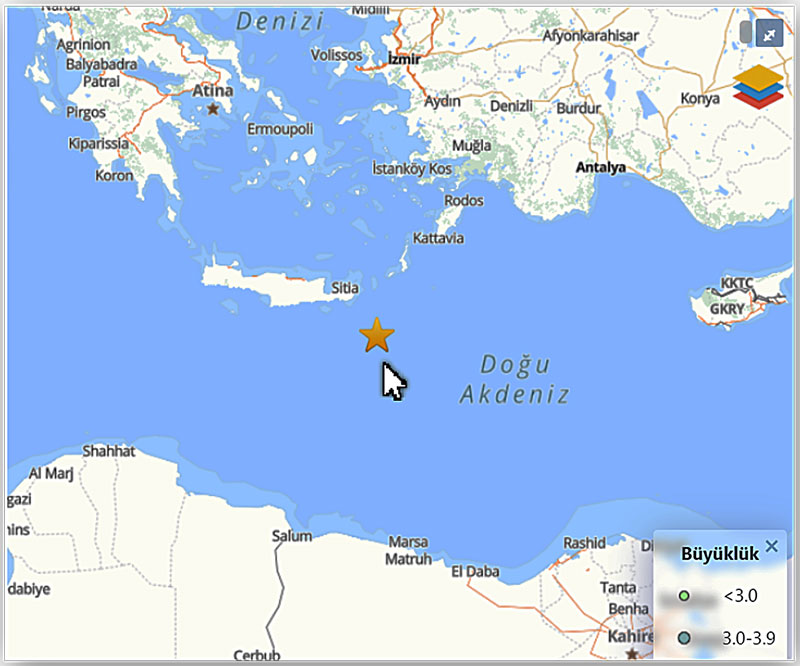 Datça'da 4.1 büyüklüğünde deprem 3
