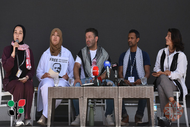 Global Sumud Filosu üyeleri basın toplantısı, 13 Mayıs 2026, Marmaris