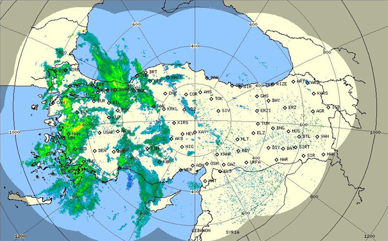 Muğla hava durumu radar görseli, MGM