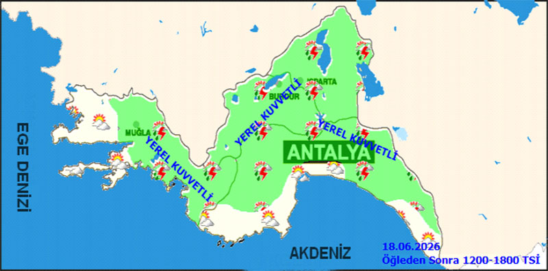 Meteoroloji 4. Bölge Müdürlüğü Bölge Tahmin ve Uyarı Merkezi uyarı, 17 Haziran 2026 1