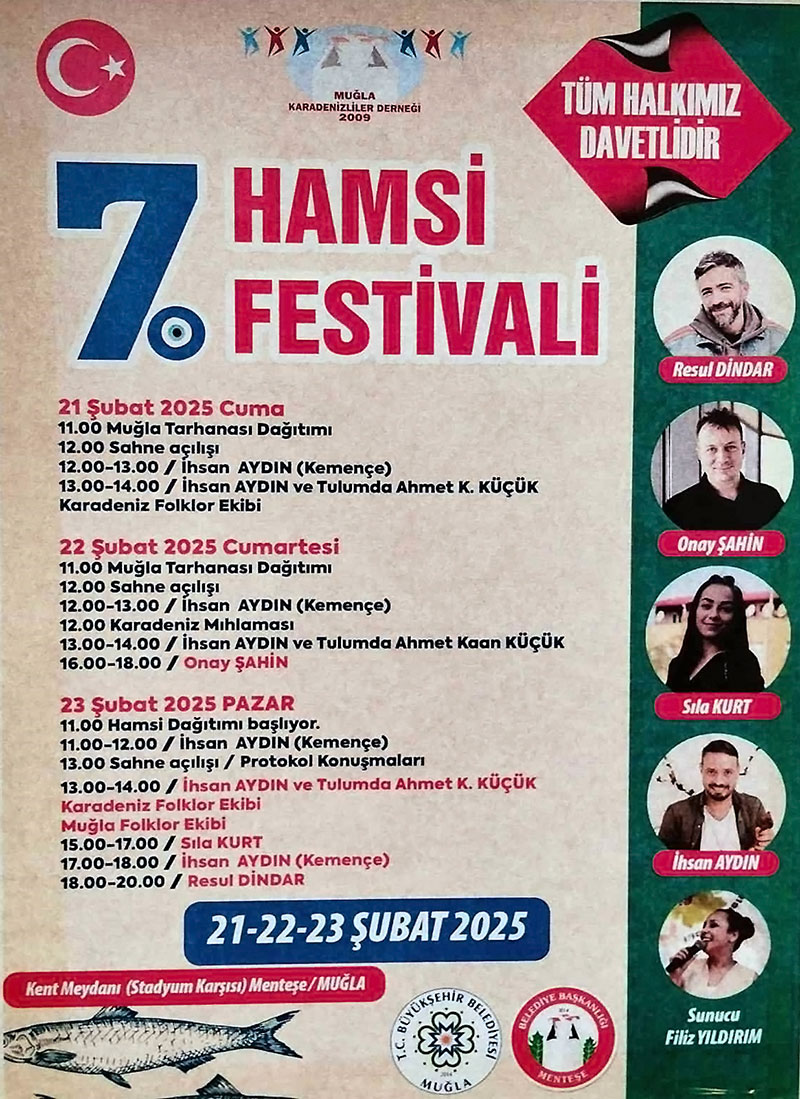 Muğla’da 7’inci Hamsi Festivali afiş