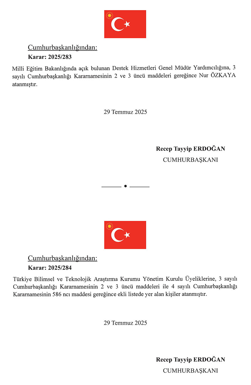 Cumhurbaşkanlığı 2025/276 sayılı Atama Kararı 5