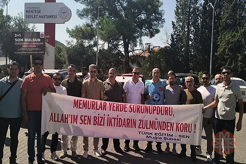 Muğla'da memurlardan tabutlu eylem 2