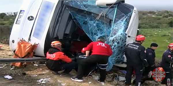 Antalya otobüs devrildi, 01 Şubat 2026 - 48 Haber Ajansı