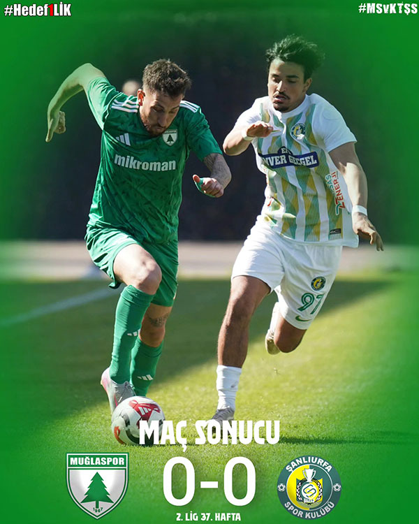 Muğlaspor 0 - 0 Şanlıurfaspor, 19 Nisan 2026