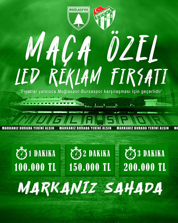 Muğlaspor LED reklam kampanyası, Ekim 2026 1