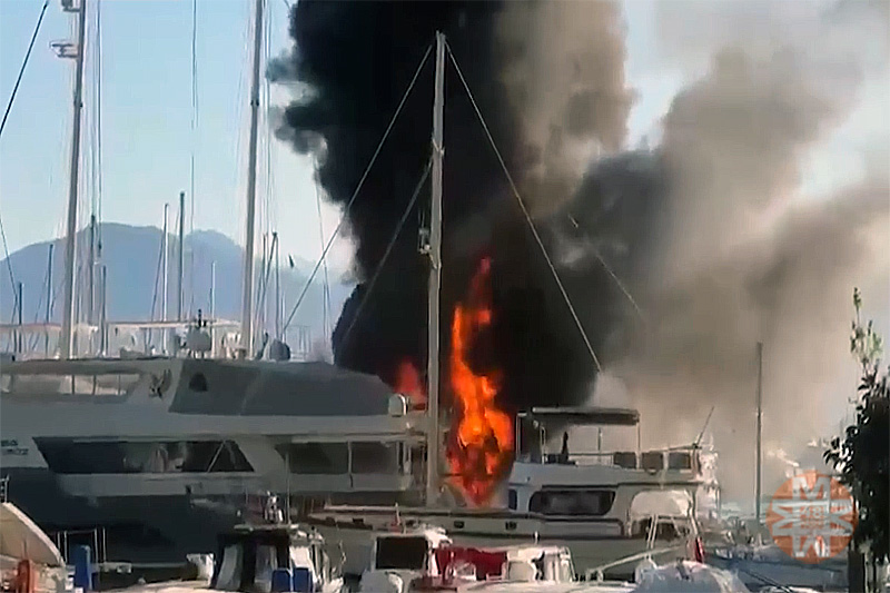 4 tekne yangında küle döndü, Fethiye - 10 Nisan 2025 3