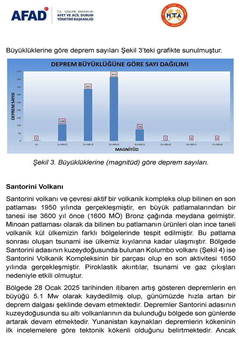 Santorini Adası'ndaki depremlere ilişkin ortak ön değerlendirme raporu 4