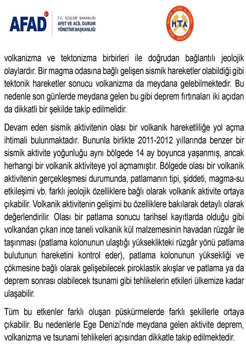 Santorini Adası'ndaki depremlere ilişkin ortak ön değerlendirme raporu 5