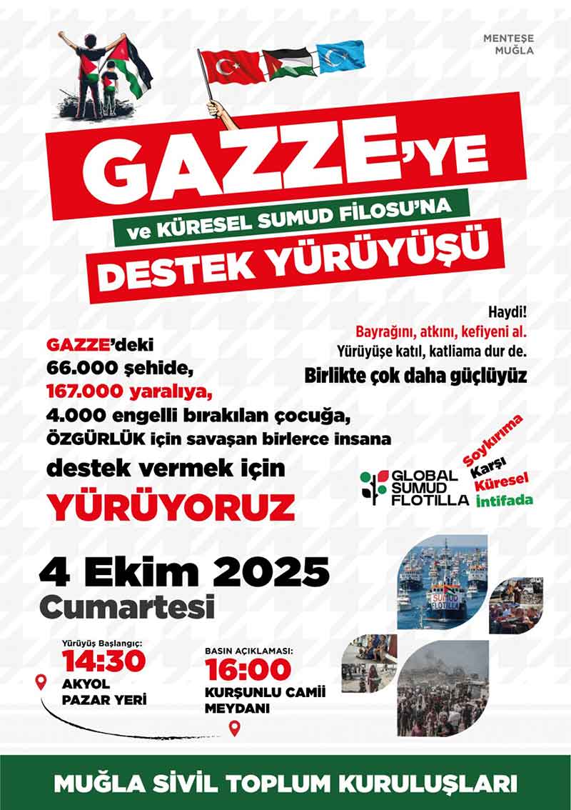 Muğla'da Gazze yürüyüşü