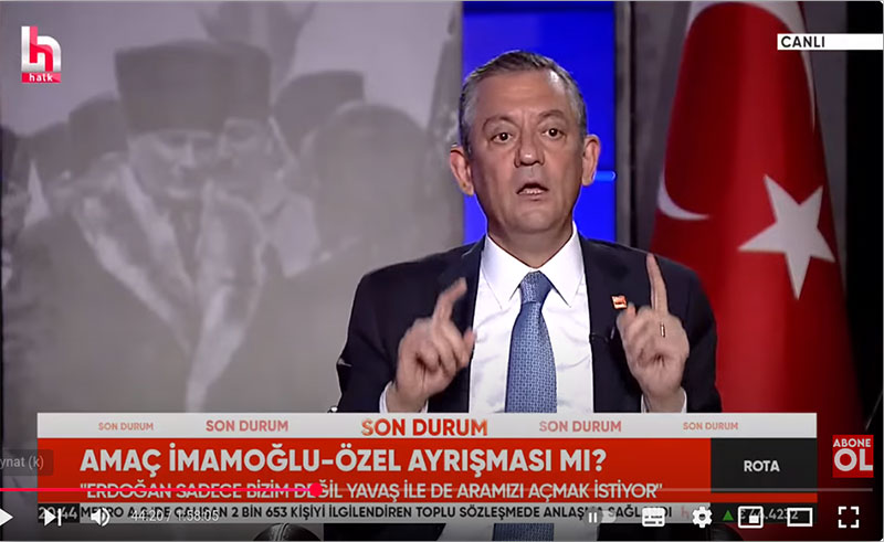 CHP Genel Başkanı Özgür Özel, Halk TV canlı yayınına katıldı. 26 Mayıs 2025