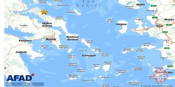 Yunanistan'ın Eğriboz (Halkida) Adası'nın Kriya Vrisi bölgesi deprem, 17 Mayıs 2025