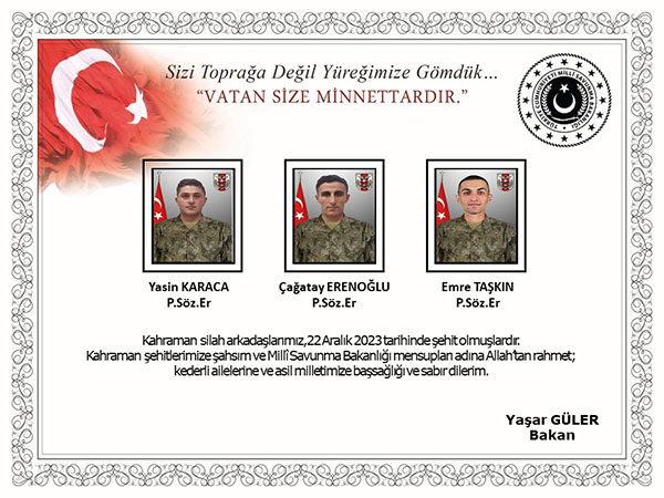 3 asker şehit, 4 sker yaralı - Arşiv - 48 Haber Ajansı