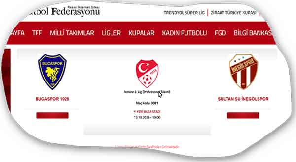 19 Ekim 2025 günü saat 15:00'de Muğlaspor - Anagold 24 Erzincanspor