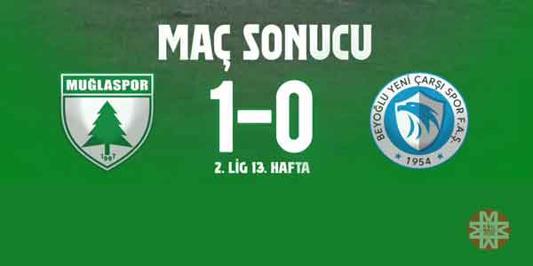 Muğlaspor: 1 - Beyoğlu Yeni Çarşıspor: 0