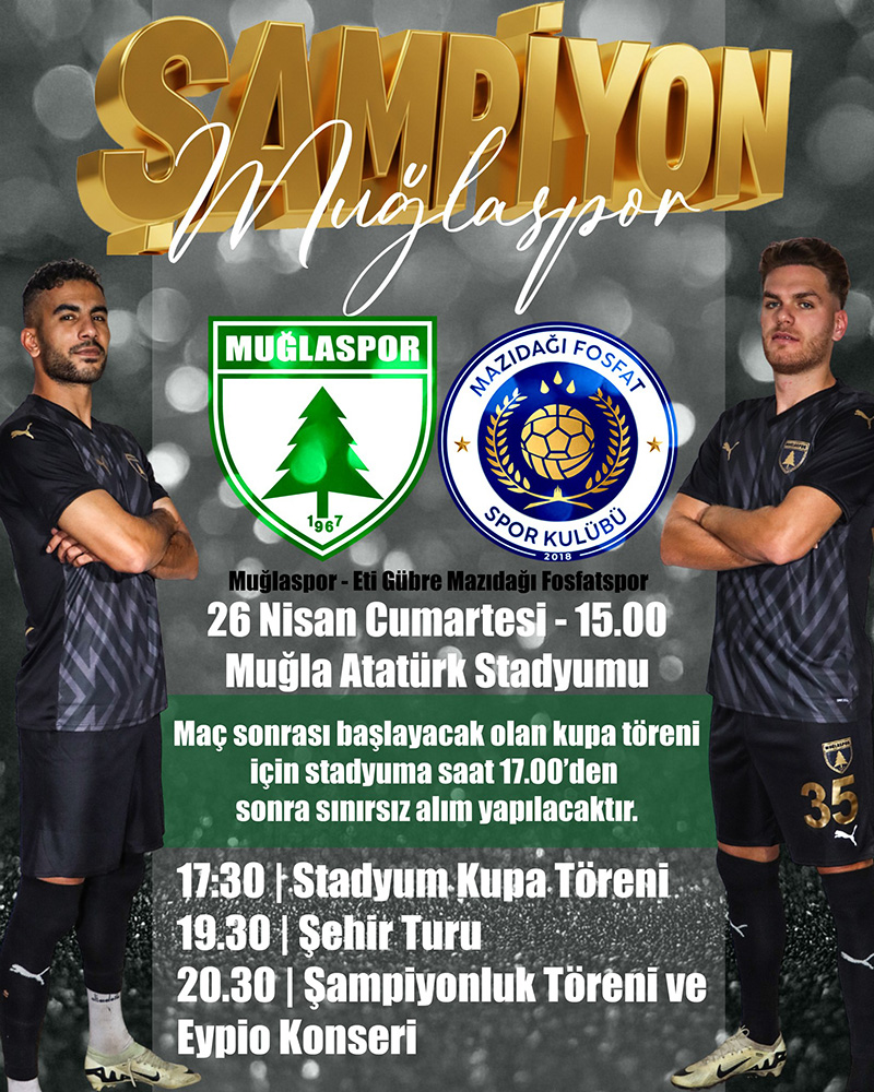Muğlaspor Şampiyonluk programı, 2025 Nisan 2