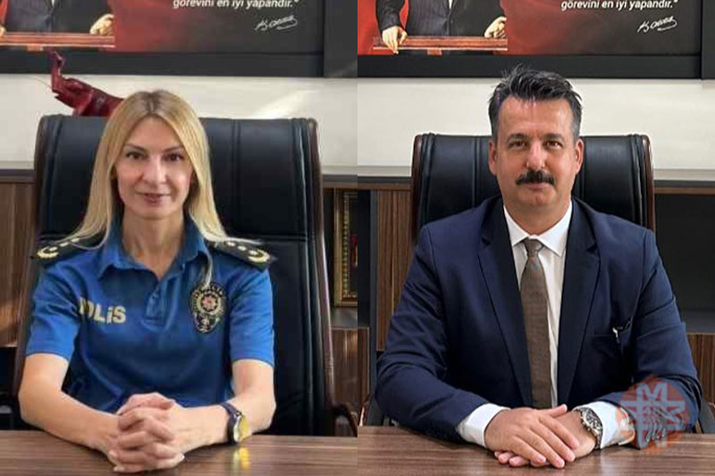 Yatağan İlçe Emniyet Müdürü Gökçen Doğan, Muğla İl Emniyet Müdür Yardımcısı Adem Köpük